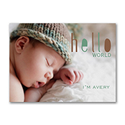 Hello World - Photo Birth Announcement